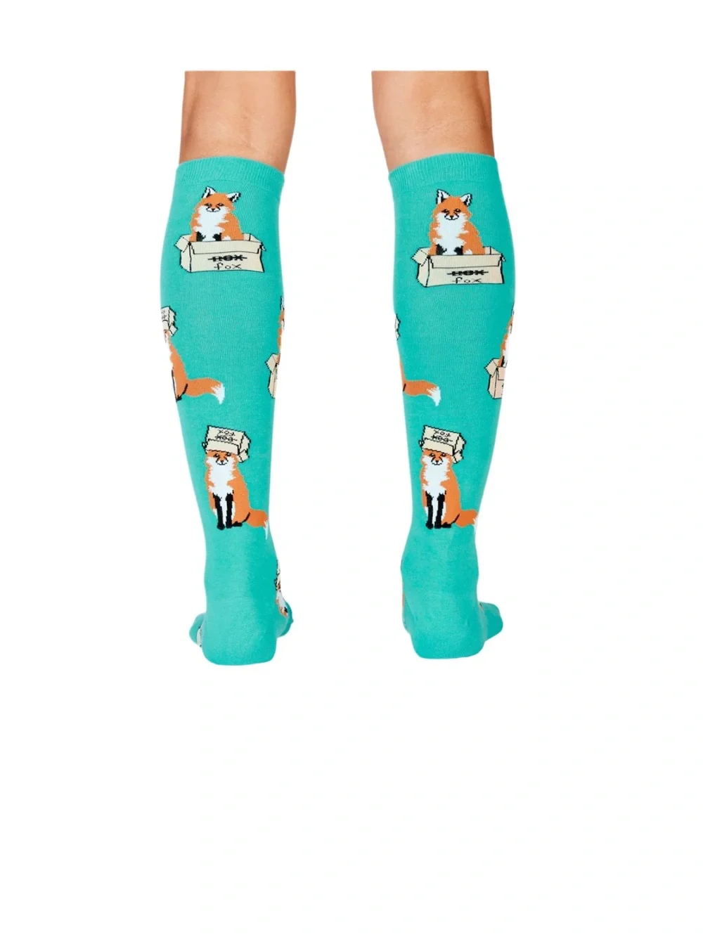NWOT Sock It To Me “Foxes in Boxes” Knee High Socks Size 5-10